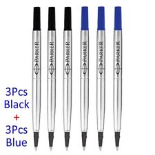 6 Pcs Parker Rollerball Ink Refill 3Blue+3Black 0.7 mm M Fit IM Sonnet Vector picture