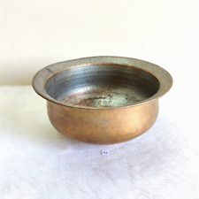 1930s Vintage Hand Hammered Solid Brass Cooking Pot Kitchenware Collectible 163 picture