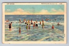 Manasquan Beach NJ-New Jersey, Surf Bathing, Antique, Vintage c1938 Postcard picture