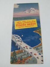 VINTAGE LAKE WASHINGTON FLOATING BRIDGE SEATTLE, WA INFORMATION PAMPHLET picture