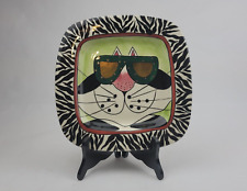 SWAK Linda Corneille 2002 Character Collectibles Square Plate Cat w/ Sunglasses picture