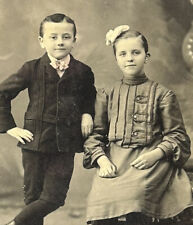 Antique Victorian photograph lovely Pretty Handsome Boy Girl Brother Sister picture
