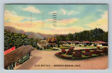 Manitou Springs CO-Colorado, Elm Motel, Aerial Outside, Vintage Postcard picture