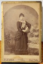 Woman Full Body Mourning Dress Cab Card Photo Grass Valley CA Mining Town A2 picture