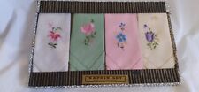 Vintage Irish Napkin Set Of 4 Boxed Embroidered Made In Northern Ireland picture
