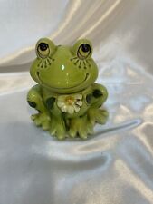 VTG MCM Frog Ceramic Potpourri Lorrie Design Container Pot -  JAPAN 1970s Green picture