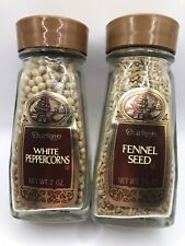 Durkee Vintage Lot Of 2 Peppercorn & Fennel Seed Glass Spice Bottles picture