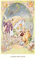 Rene Cloke Fairy Series Postcard 5107 Cockle Shell House Pixies picture