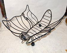 Black Metal Wire BUTTERFLY Bowl Catch All Basket vintage mid century retro style picture