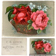 Vintage Advertising Ad Trade Card C. B. Quick 48 Main Street Penn Yan NY picture