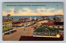 Old Orchard Beach ME-Maine, Old Orchard Steet, Center, Vintage c1945 Postcard picture