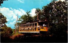Vtg East Haven CT Branford Trolley Museum Open Bench Car 1414 Postcard picture