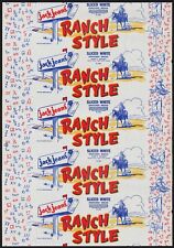 Vintage bread wrapper JACK and JEANS RANCH STYLE cowboys 1951 Harts Bakery Idaho picture