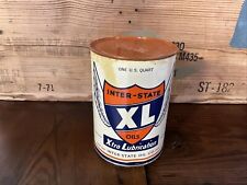 NOS Full Inter-state Orange XL Oils Xtra Lubrication Oil Can Quart Kansas City picture