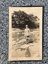 Eagle Scout Photograph Circa 1930s John Schmid Boy Scout on River BSA 2x3  picture