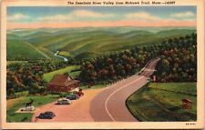 Deerfield River Valley Mohawk Trail Massachusetts Linen Cancel WOB Postcard picture