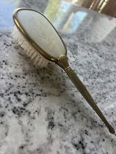 Vintage Vanity Hair Brush Gold Silver Tone With removable brush picture