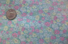 Vintage Pastel Blue Pink Yellow Floral Cotton Fabric 1 2/3 yds Dress Apron Quilt picture