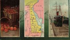 1889 Arbuckle Bros Ariosa Delaware Map Coffee Victorian Trade Card New York City picture
