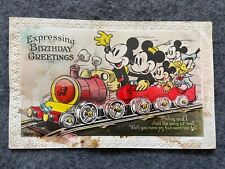 Disney's Mickey Mouse Expressing Birthday Greetings Vintage Postcard picture
