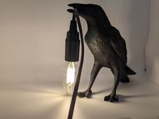 Black Bird Lamp | Raven Wall Light | Gothic Crow Desk Holder | Extra Bulb incl. picture