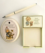 Vintage Hallmark Betsey Clark Pen Holder & Note Pad Holder; Desk Writing Set picture