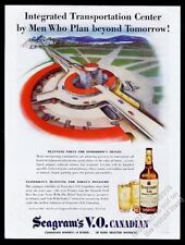 1945 future modern airport art Seagram's VO Canadian whisky vintage print ad picture