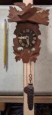 Vintage Small Wood Wooden Cuckoo Clock Made in Germany Bird Leaves picture