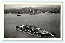 Alcatraz Island San Francisco Bay California Birds Eye Aerial View Postcard E1 picture