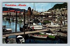 Ketchikan, AK-Alaska, Boat Harbor, Dock Vintage Souvenir Postcard picture