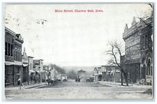 1911 Main Street Exterior View Building Road Charter Oak Iowa Vintage Postcard picture