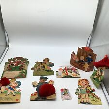 Vintage/Antique Valentines Lot of 9 Die Cut 3D Mechanical Moving Germany picture