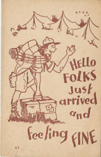 BSA “Scoutoons” “Just Arrived” 1932 Post Card  North East MD   UNUSUAL picture