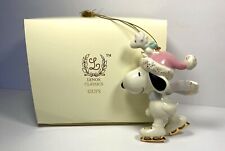 LENOX Snoopy Ice Skating Ornament Peanuts Woodstock picture