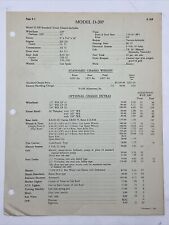 1957 MACK TRUCK LIST PRICE MODEL D-20P Standard Tractor Chassis Optional Extras picture