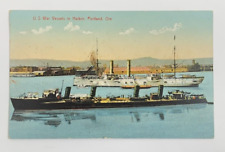 US War Vessels in Harbor Portland Oregon Postcard Unposted Antique picture