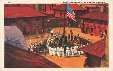 Chicago IL Illinois, Fort Dearborn Parade Ground US Flag, Vintage Postcard picture