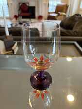 Kosta Boda Signed Ken Done Palm Tree Glass Goblet Snifter picture