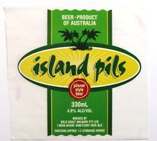 Gold Coast Brewery ISLAND PILS beer label AUSTRALIA 330ml STICKER style picture