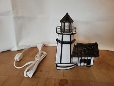 1993 VITREVILLE COLLECTION MAINE LIGHTHOUSE BY BILL JOB STAINED GLASS LAMP picture