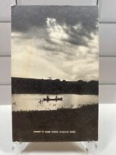 c1939 Sunset At Camp Wood Elmdale Kansas KS Chase County Canoe Lake Vtg Postcard picture