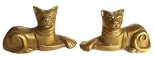  A Pair of Brass cat Figurine Cute Kitty Animal Figurine Kitten cat Golden picture
