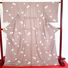 Japanese Kimono 'KOMON' Polyester/light purple/Flower/Butterfly/Traditional picture