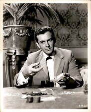 BR38 Original Photo RAY MILLAND Handsome Gentleman Playing Poker Gambling Cards picture