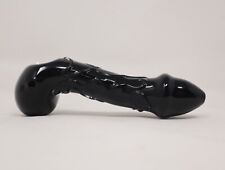 5.5” Black Colored Penis Glass Dick Dry Pipe picture