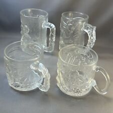 Complete Set Of 4 McDonald’s 1995 Batman Forever Glass Coffee Mugs Robin Riddler picture