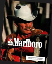 Vintage 1988 MARLBORO CIGARETTES RED Print Ad #2  1980s COWBOY SMOKING c4 picture
