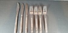 Vintage Superior Stainless Flatware USA Night Sky Atomic Star Knives & Forks 7pc picture