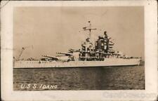 Battleship 1941 RPPC U.S.S. Idaho Real Photo Post Card 1c stamp Vintage picture