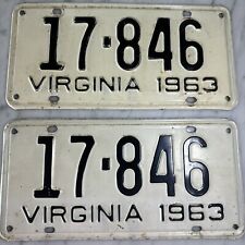 1963 Matching of 2  License Plate  17-846 Vintage picture
